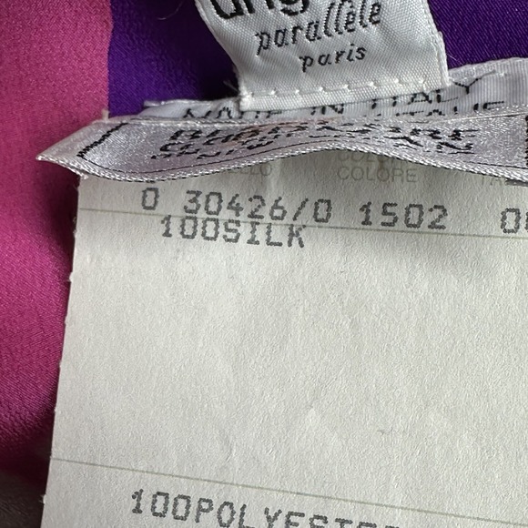 Emanuel Ungaro Parallele Paris Silk Blouse Vtg 80's Sz 6 Iconic Print Documented - Picture 16 of 16